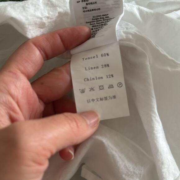 Sandro Mini Sun Dress Linen Palm Trees White Green Size 2 - Picture 7 of 7